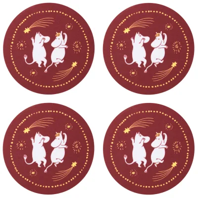 Arabia Mumin Festlige Stunder Coaster Ø9 cm, 4 stk.