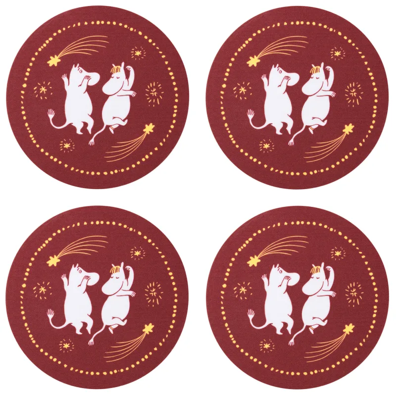 Arabia Mumin Festlige Stunder Coaster Ø9 cm, 4 stk.