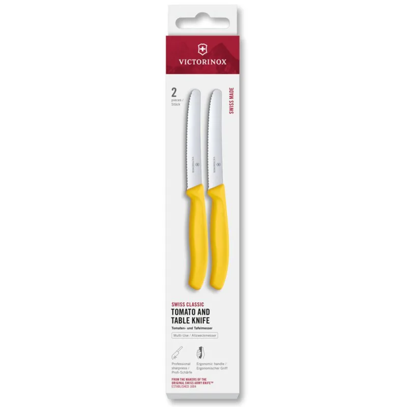 Victorinox Swiss Classic tomatkniv 11 cm 2-pak, gul
