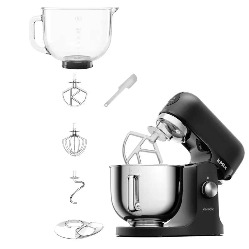 Kenwood kMix KMX751ABK køkkenmaskine med ekstra glasskål 5 liter, sort