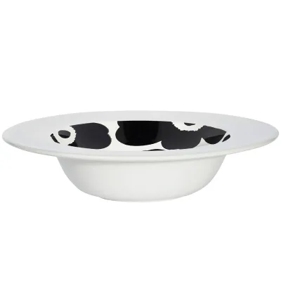 Marimekko Unikko Syvä Lautanen dyb tallerken 20 cm, hvid/sort