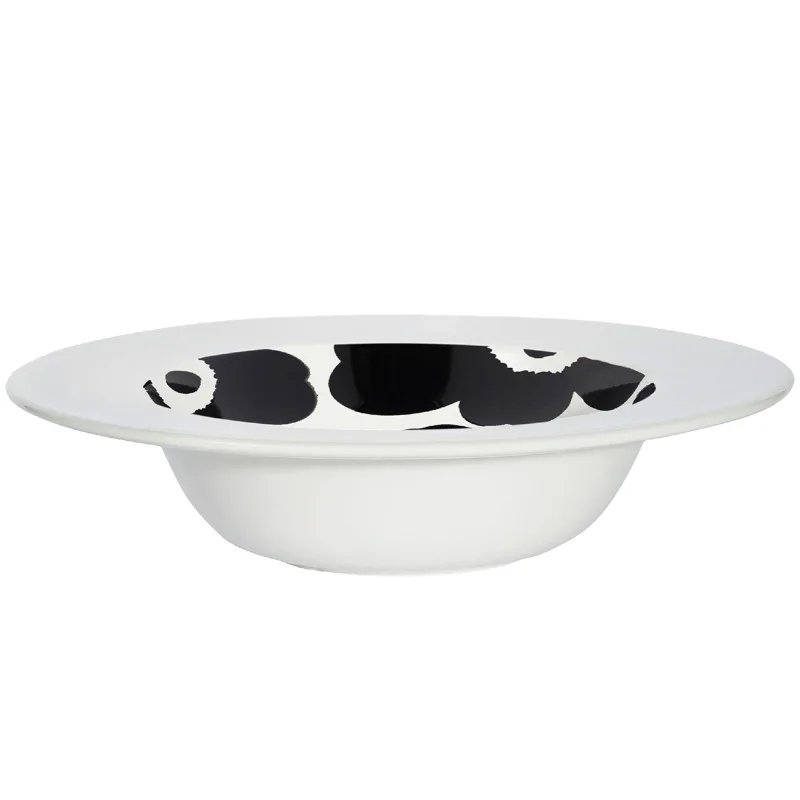 Marimekko Unikko Syvä Lautanen dyb tallerken 20 cm, hvid/sort