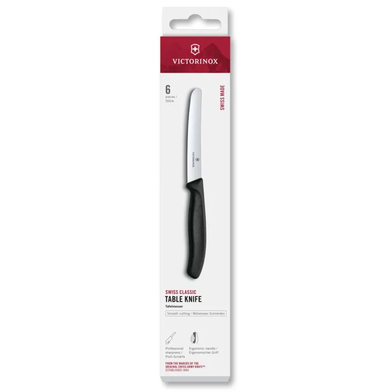 Victorinox Swiss Classic bordkniv 11 cm 6-pak, sort
