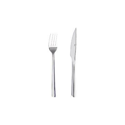Raw steaksæt 8 dele - Blank stål