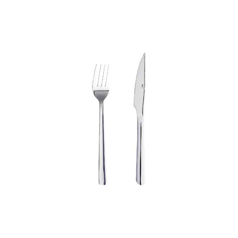 Raw steaksæt 8 dele - Blank stål