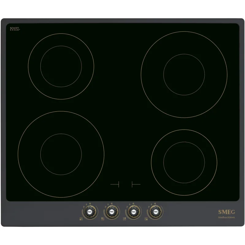 Smeg 60cm Cortina Induktionskogeplade m. Ramme, Antracit