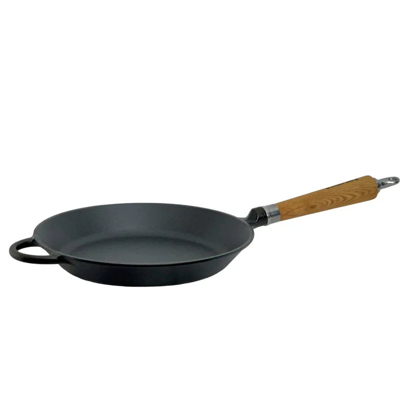Ronneby bruk Exclusive Line støbejernsstegepande med udadgående kant, 28 cm, eg